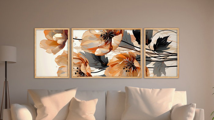 Wallity Huhu306 Conjunto de 3 Cuadros Decorativos Multicolor